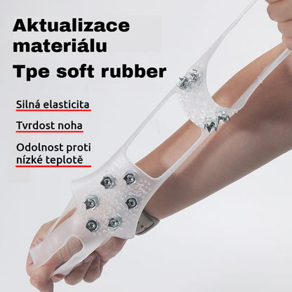 👴🚶🏔️Compra 4 y llévate 4 gratis🔥Crampones invisibles antideslizantes de 5 dientes, transparentes, para nieve y hielo; ideales para mayores.