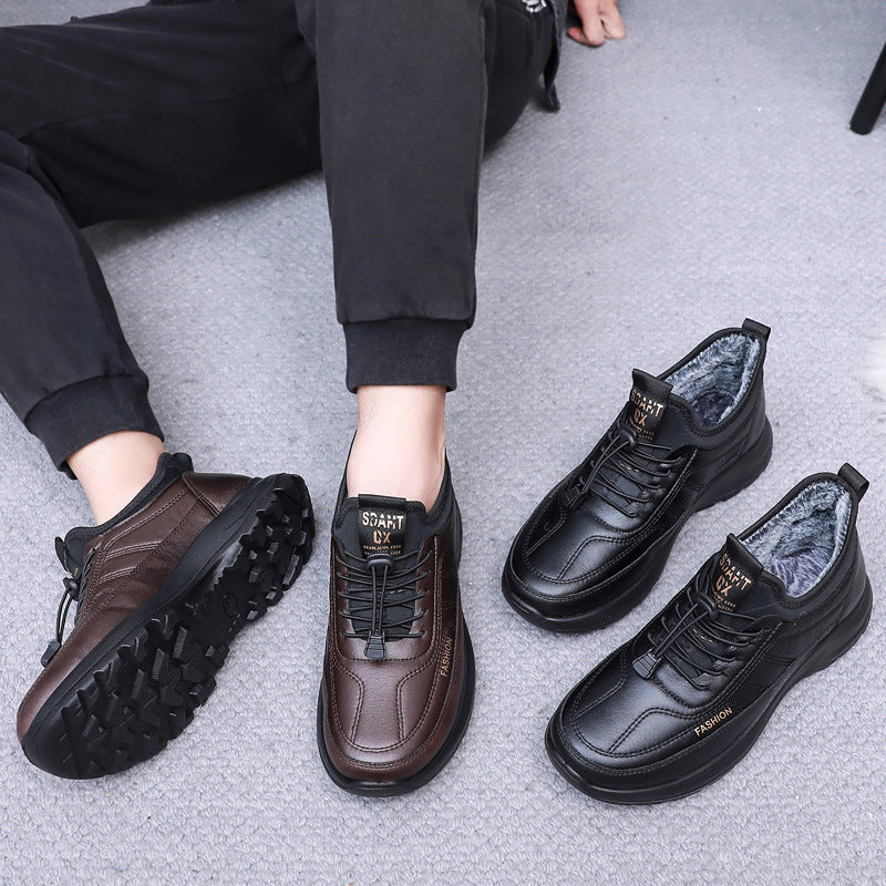 💥【39-44】✨[Regalo de invierno 🎁] Zapatillas para hombres de piel, forradas con lana ❄️