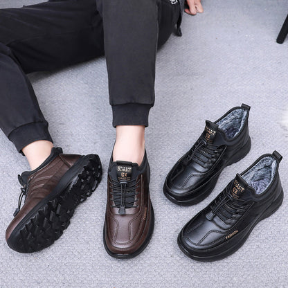 💥【39-44】✨[Regalo de invierno 🎁] Zapatillas para hombres de piel, forradas con lana ❄️