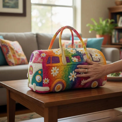 Bolsa de viaje acolchada Hippie Van【(18x9x9) pulgadas】