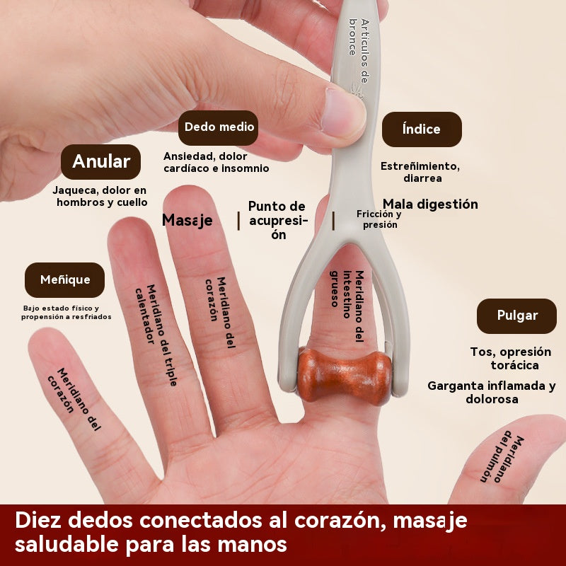 🎁【Compra 2 y llévate 2 gratis】🌿 Masajeador de dedos de madera maciza: Los rodillos de madera natural ayudan a desbloquear los meridianos articulares y a aliviar la fatiga de las manos. 🌿