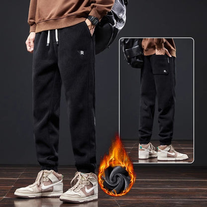 💥🔥【M-5XL】🖤Nowe zimowe spodnie męskie, plus aksamit i gruby sztruks, ciepłe i wygodne casual męskie