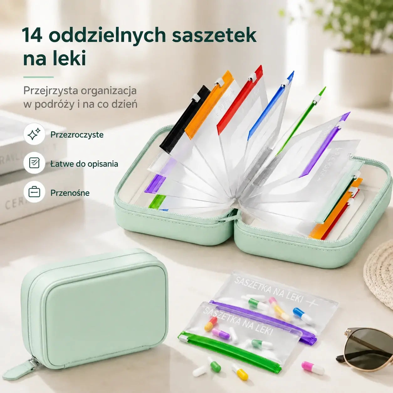 Przenośne etui do przechowywania i organizacji leków — porządek i bezpieczeństwo dla Twoich tabletek. Zabierz swoje leki ze sobą, gdziekolwiek jesteś!