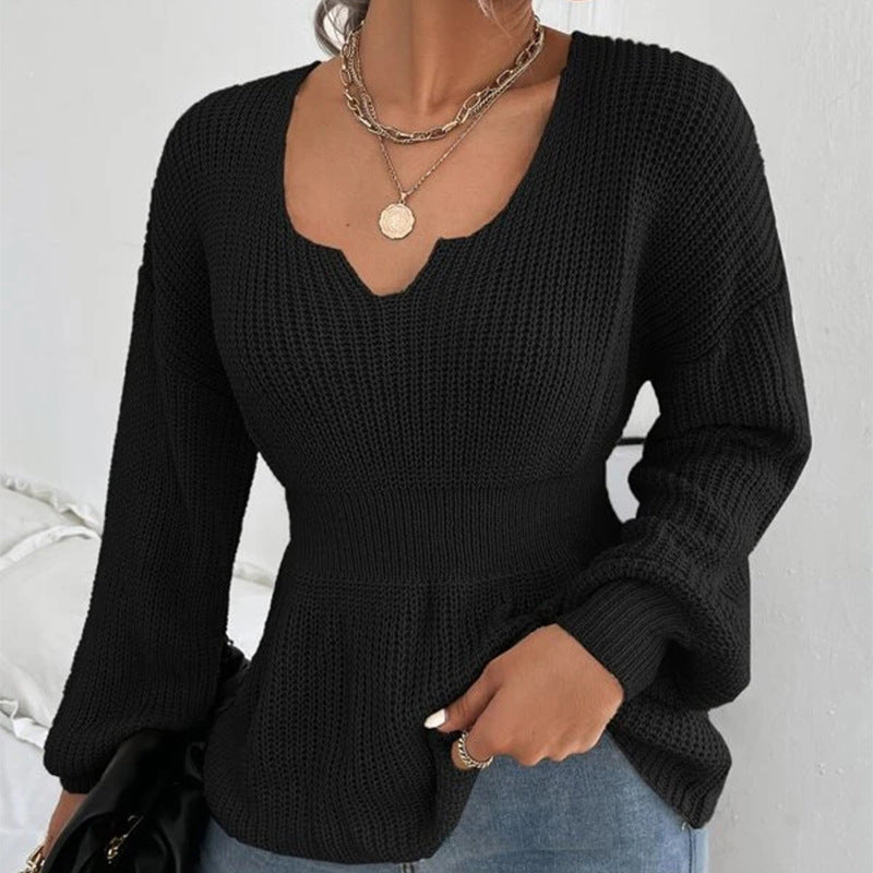 【S-3XL】 jesień i zima V-neck moda damski dzianinowy sweter