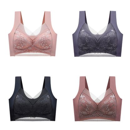 👙✨【Zestaw 4 szt.】Wygodne bezszwowe biustonosze damskie z elegancką koronką
