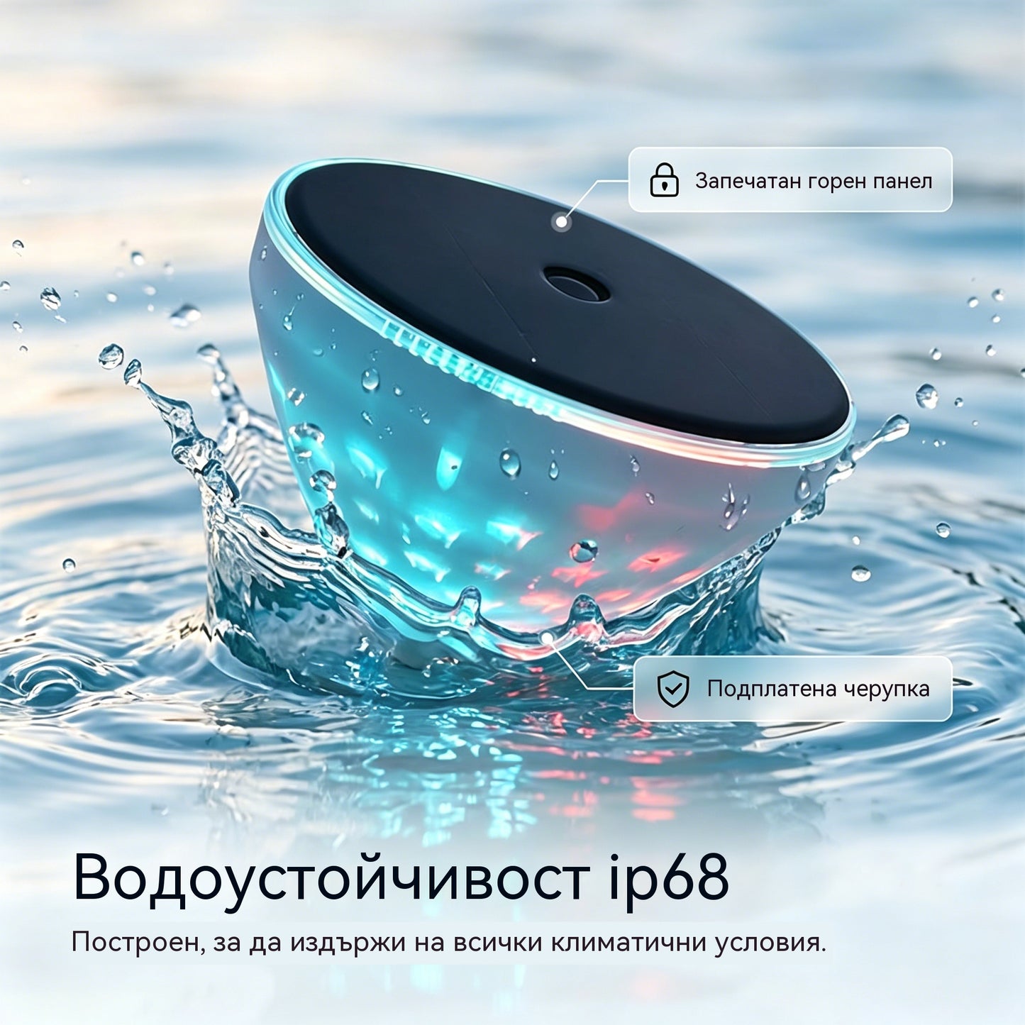 Плащане при доставка☀️🐠 Плаваща слънчева лампа за басейн с проекция на рибки💡💦