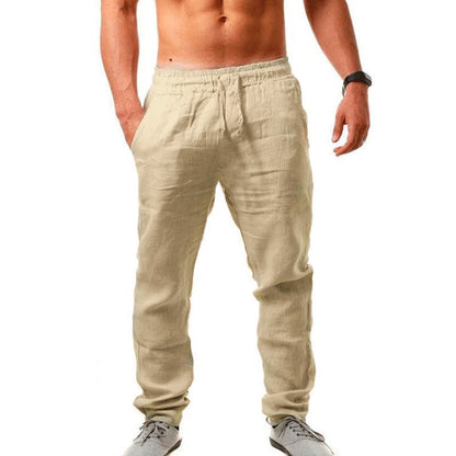💥👖【S-4XL】 2026 nowe letnie męskie luźne, oddychające, codzienne spodnie sportowe wykonane z bawełny i lnu💨
