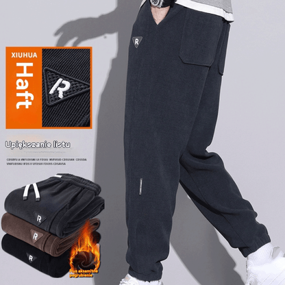 💥🔥【M-5XL】🖤Nowe zimowe spodnie męskie, plus aksamit i gruby sztruks, ciepłe i wygodne casual męskie