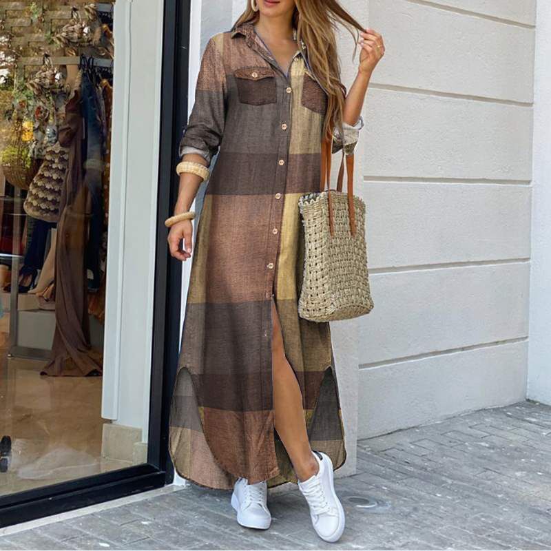 💃💖【50% popusta 🔥】【S–5XL】😍 Nova košulja-haljina s dugim rukavima u velikim veličinama, moderan stil, dostupna u 11 boja