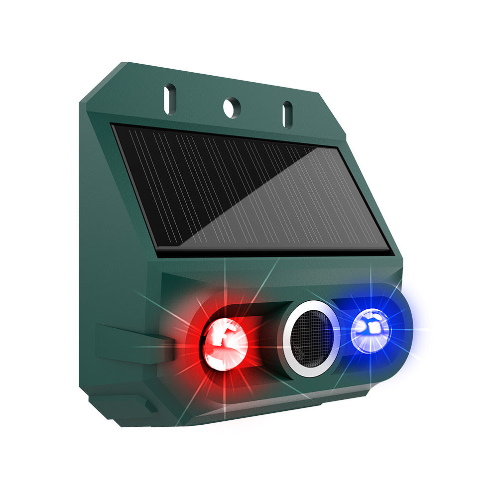 【30% OFF】🔥Odstraszacz ptaków ultradźwiękowy zasilany energią słoneczną do użytku na zewnątrz z migającym światłem podczerwonym, z czerwoną i niebieską diodą LED
