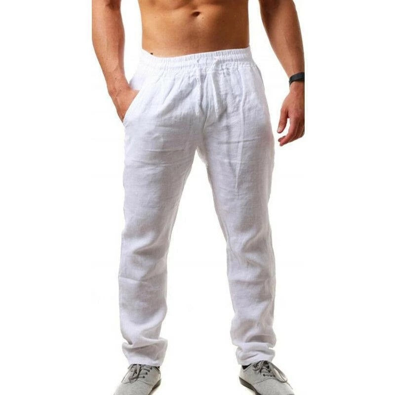 💥👖【S-4XL】 2026 nowe letnie męskie luźne, oddychające, codzienne spodnie sportowe wykonane z bawełny i lnu💨