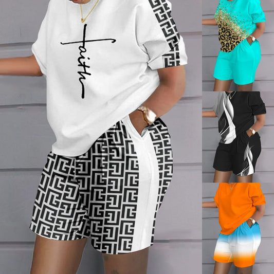 【Płatność przy odbiorze】 Garnitur casual w stylu hip-hopowym (top + spodenki)