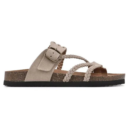 Sandalias Sahara - Sandalias de Cuero Trenzado con Suela de Corcho