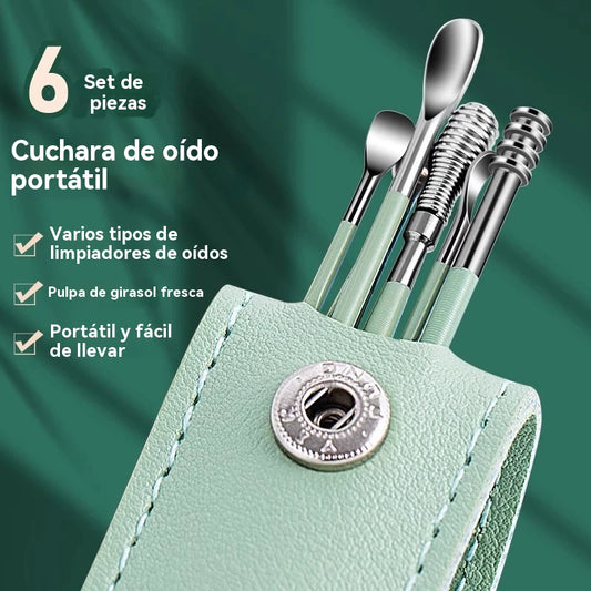 👂 Juego de 6 herramientas para eliminar cerumen con bolsa de almacenamiento | Kit completo para el cuidado auditivo | 🎁 Compra 1 y llévate 1 gratis