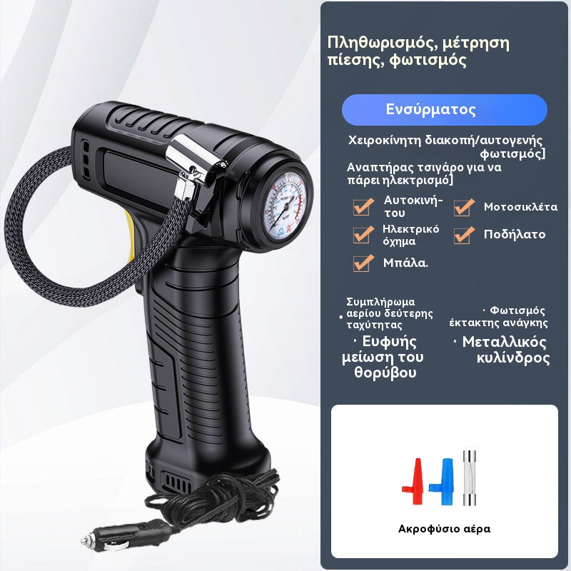 🚗💨✅  50% DE DESCUENT 🔥 Inflador de neumáticos inalámbrico portátil multifuncional con pantalla digital.