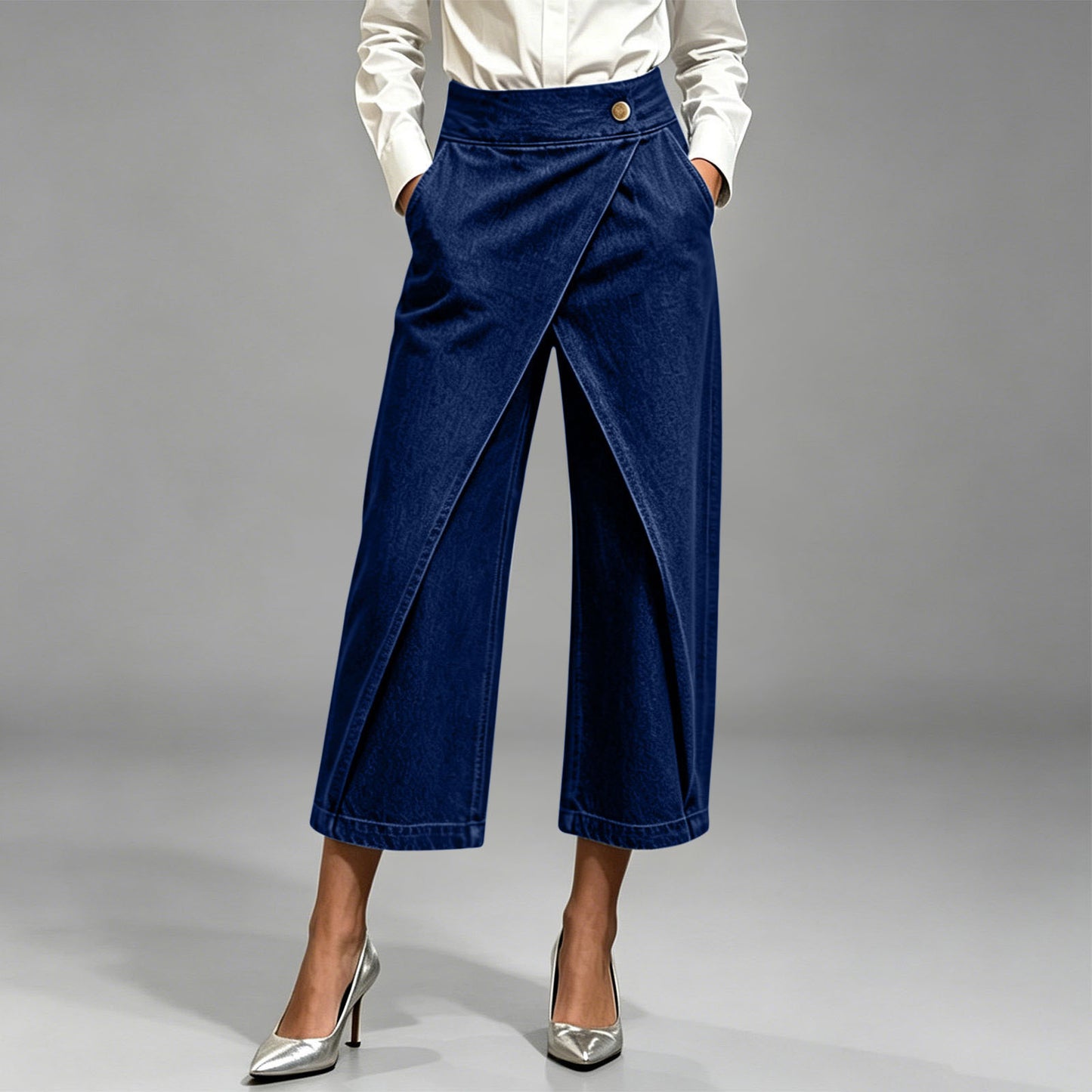 👖【S-2XL】Ženske ležerne traperice s nepravilnim crossover dizajnom