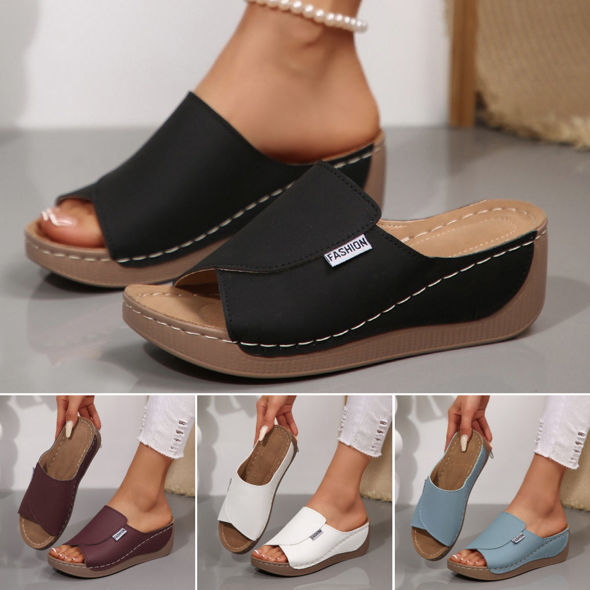 🔥【50% ОТСТЪПКА】👡【36–43】Модерни дамски сандали за 2026 г., изработени от естествена кожа с мека и дебела подметка.