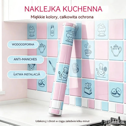 Naklejki odporne na olej do kuchni, wodoodporna tapeta samoprzylepna, zabezpieczenie blatu.