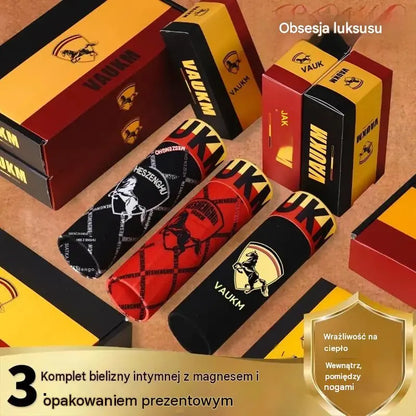 💥【1 komplet 3 szt. 109 zł】🚹✅🔥Bielizna męska oddychająca z lodowego jedwabiu, bezszwowa, wygodna, duże rozmiary, nowoczesny nadruk