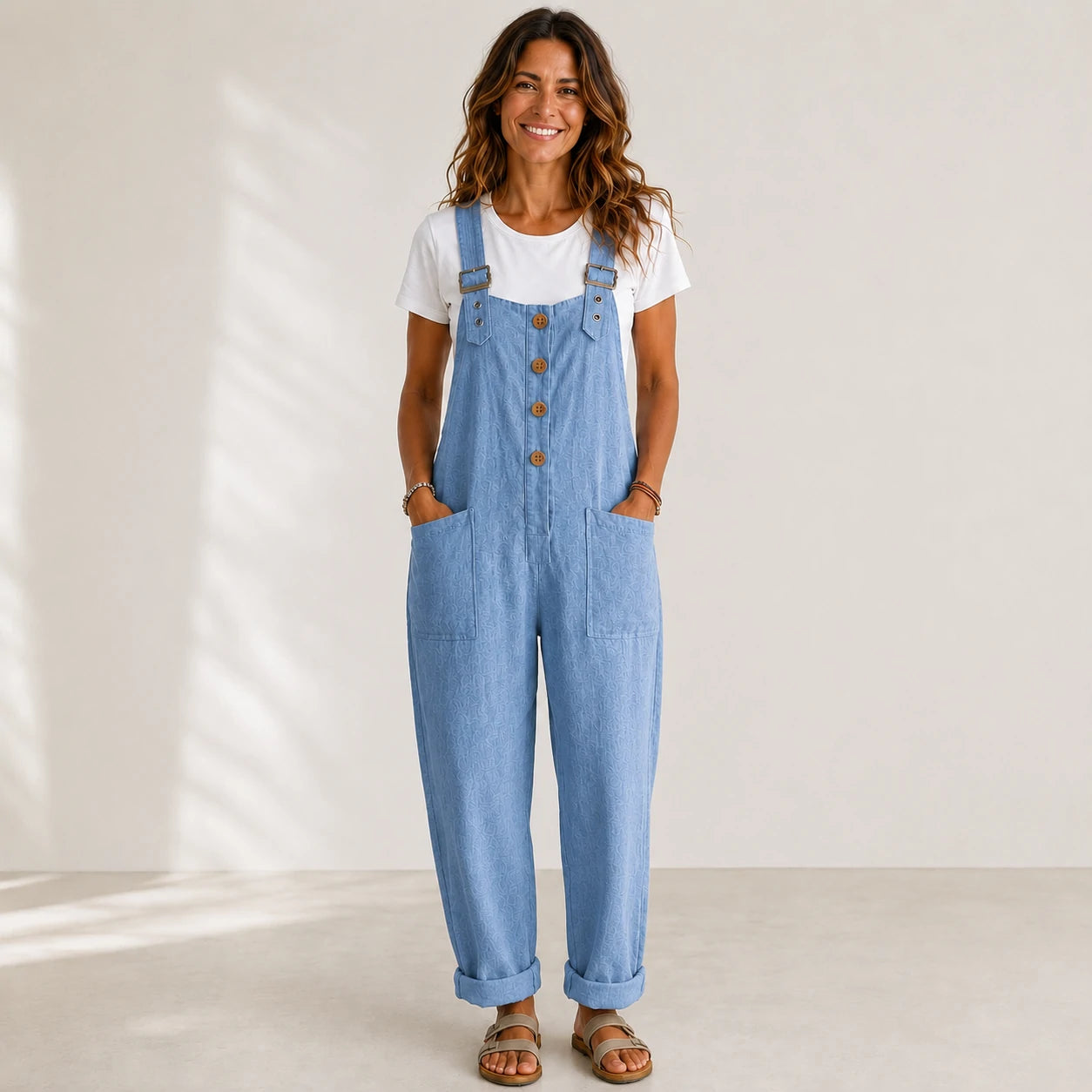 ⏰🔥 ¡Oferta Especial 50% OFF! 👖 Peto Casual de Mujer – Corte Holgado y Botones Elegantes para Comodidad Total 🌸✨