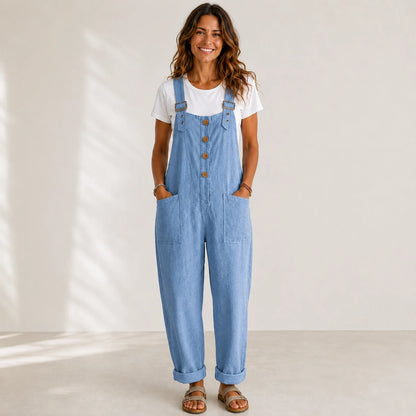 ⏰🔥 ¡Oferta Especial 50% OFF! 👖 Peto Casual de Mujer – Corte Holgado y Botones Elegantes para Comodidad Total 🌸✨