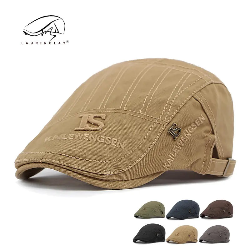 💥Gorra Plana de Algodón para Hombre [2026] - Boina Casual Ajustable y Transpirable