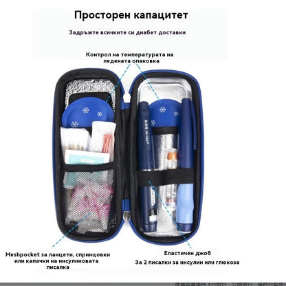 Плащане при доставка | Кутия за охлаждане на инсулин за пътуване с температурен дисплей