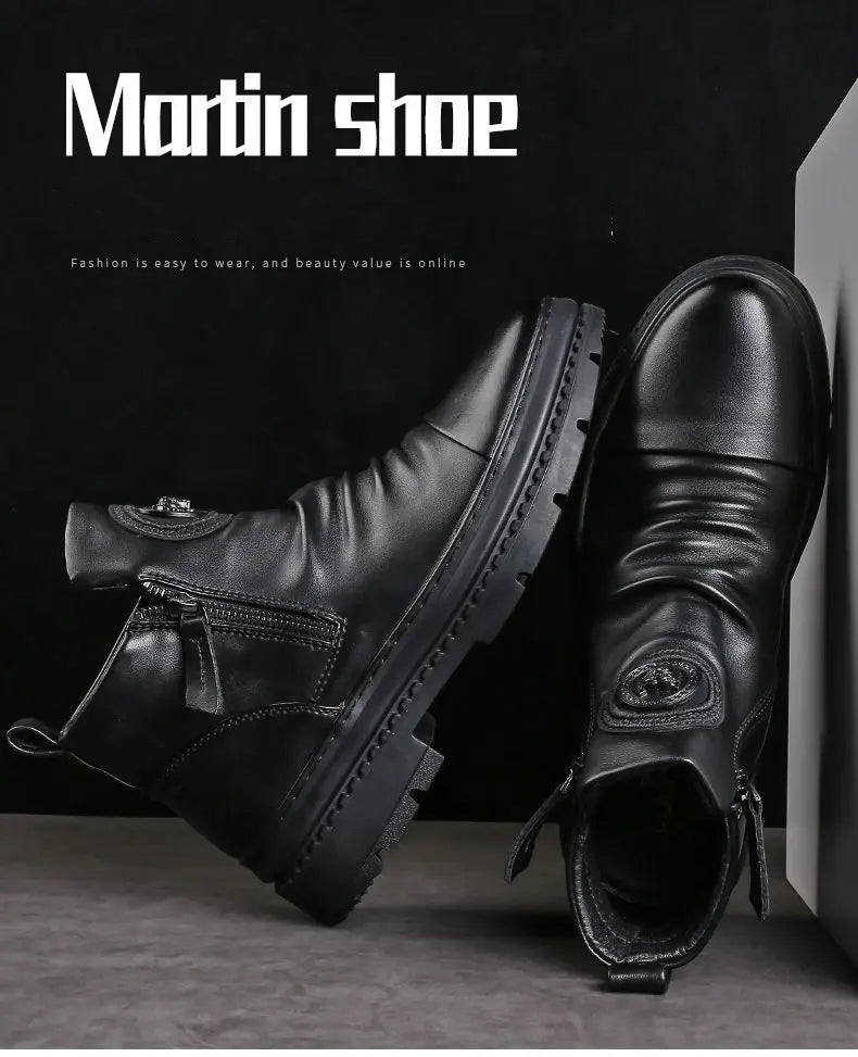 🔥⏳【39-44】2024 nove visokokvalitetne moderne muške čizme od prave kože ručno izrađene