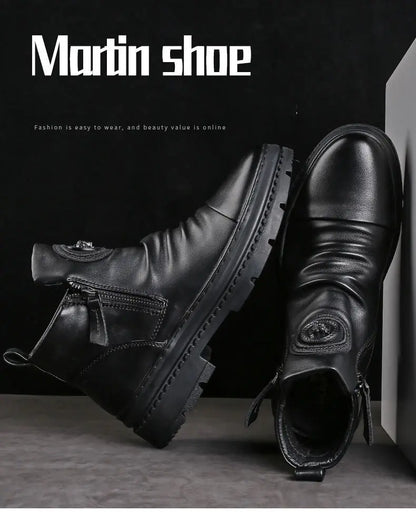 🔥⏳【39-44】2024 nove visokokvalitetne moderne muške čizme od prave kože ručno izrađene