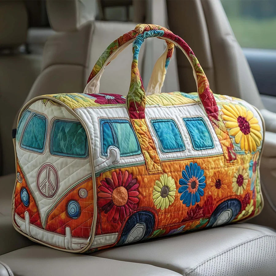 Bolsa de viaje acolchada Hippie Van【(18x9x9) pulgadas】