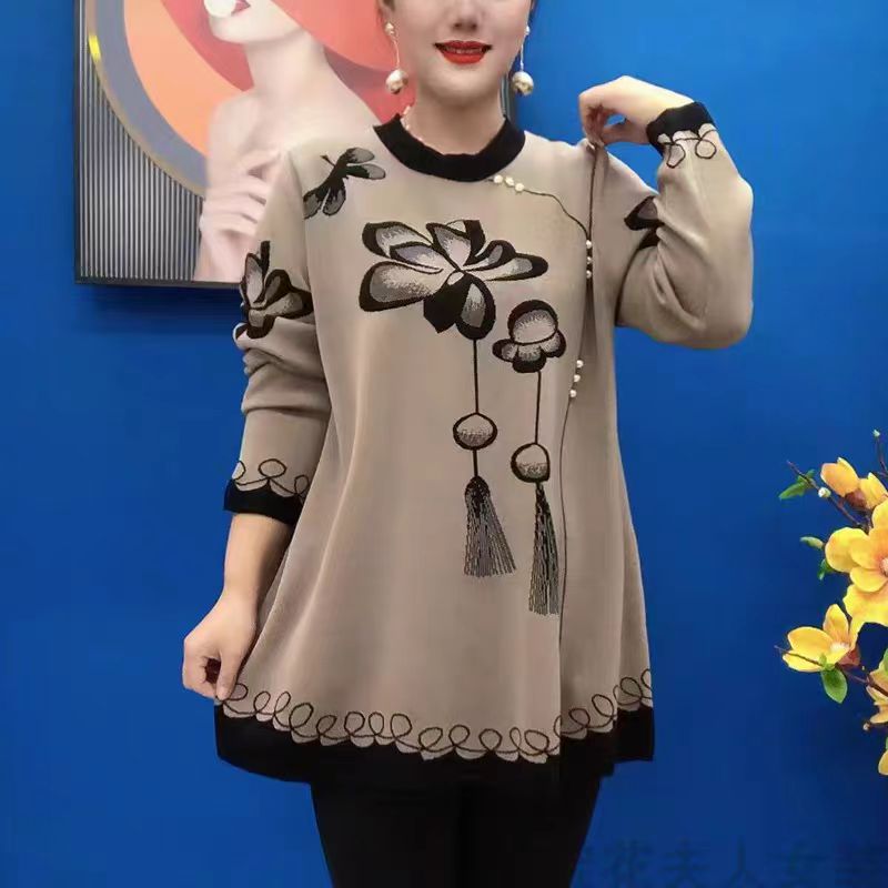 🍁🍂【M-5XL】Nový jesenný módny pletený top s potlačou 2025