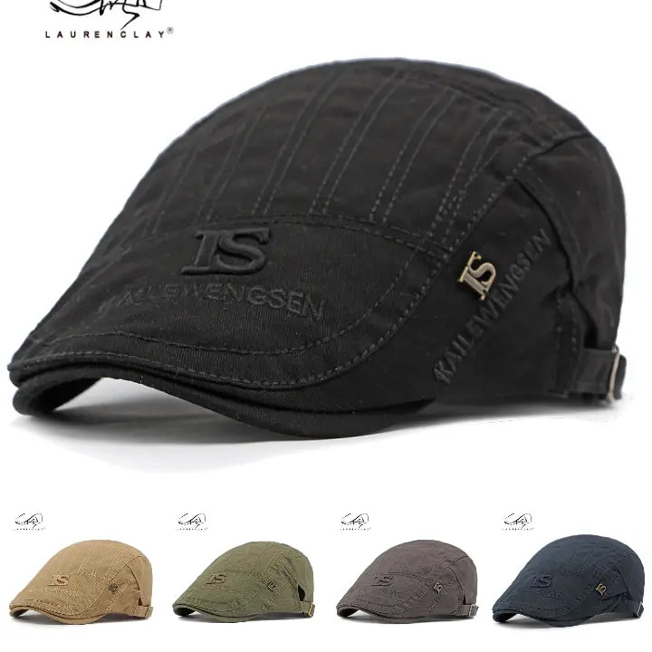 💥Gorra Plana de Algodón para Hombre [2026] - Boina Casual Ajustable y Transpirable