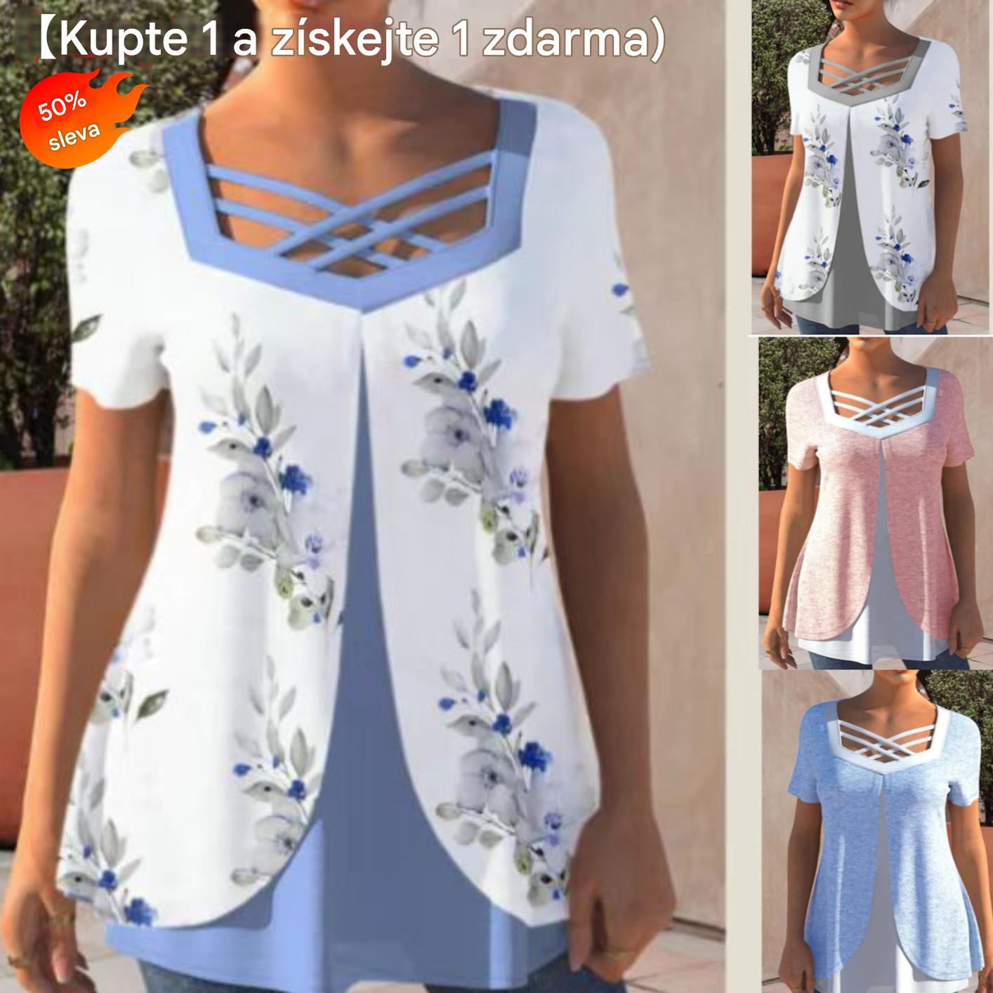 💥【Купете 1, вземете 1 безплатно】❤️【S-5XL】Тениска с щампа за големи размери за лято 2026