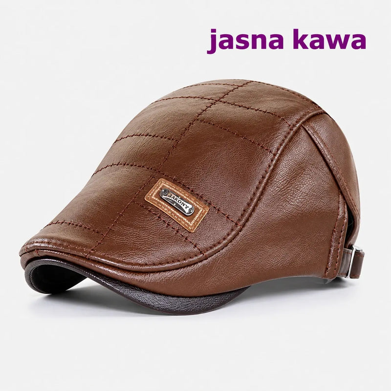 Beret z prawdziwej skóry w stylu vintage – wysoka jakość i ponadczasowy design
