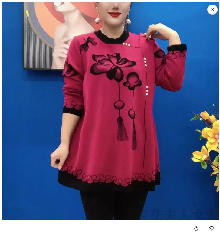 🍁🍂【M-5XL】 Topuri din tricot imprimate la modă nouă 2025