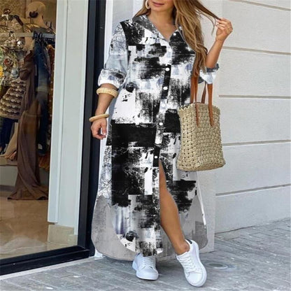 💃💖【50% popusta 🔥】【S–5XL】😍 Nova košulja-haljina s dugim rukavima u velikim veličinama, moderan stil, dostupna u 11 boja