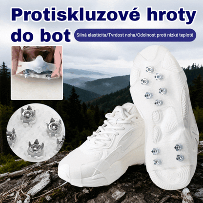 👴🚶🏔️Compra 4 y llévate 4 gratis🔥Crampones invisibles antideslizantes de 5 dientes, transparentes, para nieve y hielo; ideales para mayores.