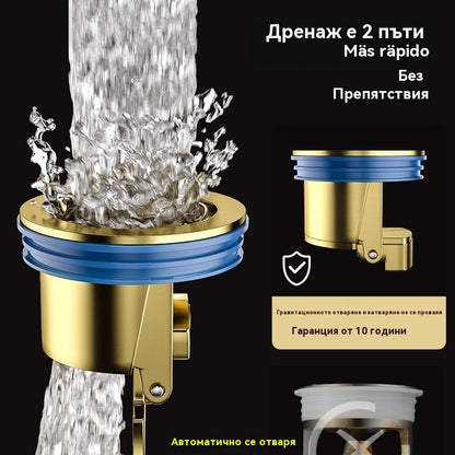 Плащане при доставка🔥🔥 Универсален месингов подов сифон с анти-миризма дезодорираща сърцевина 🚿✨