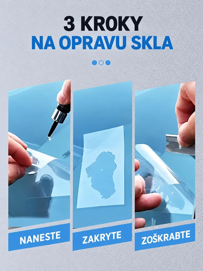 🚗【3-dielna súprava】Opravná živica na čelné sklo na opravu drobných prasklín a poškodení od kamienkov -