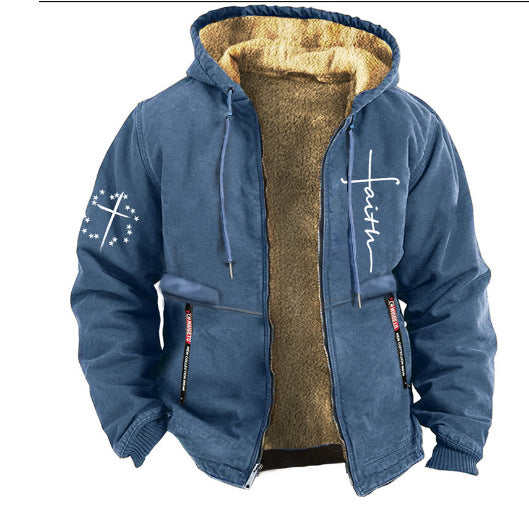 🔥🔥【S-3XL】Мъжко модно есенно-зимно удебелено кадифено ежедневно яке