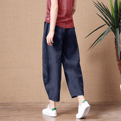 💥🔥【S-5XL】✨💕 Модерни дамски ежедневни дълги панталони с висока талия от чист памук
