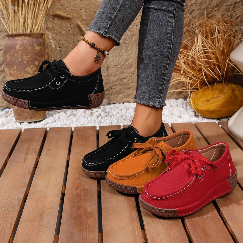💖【Rozmiary 36–43】Damskie buty na platformie z okrągłym noskiem – wygodne i eleganckie.