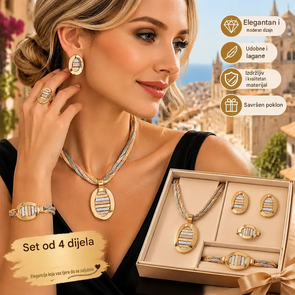 📢📢 50% POPUSTA! ⏰ Elegantan set nakita od 4 dijela s cirkonima