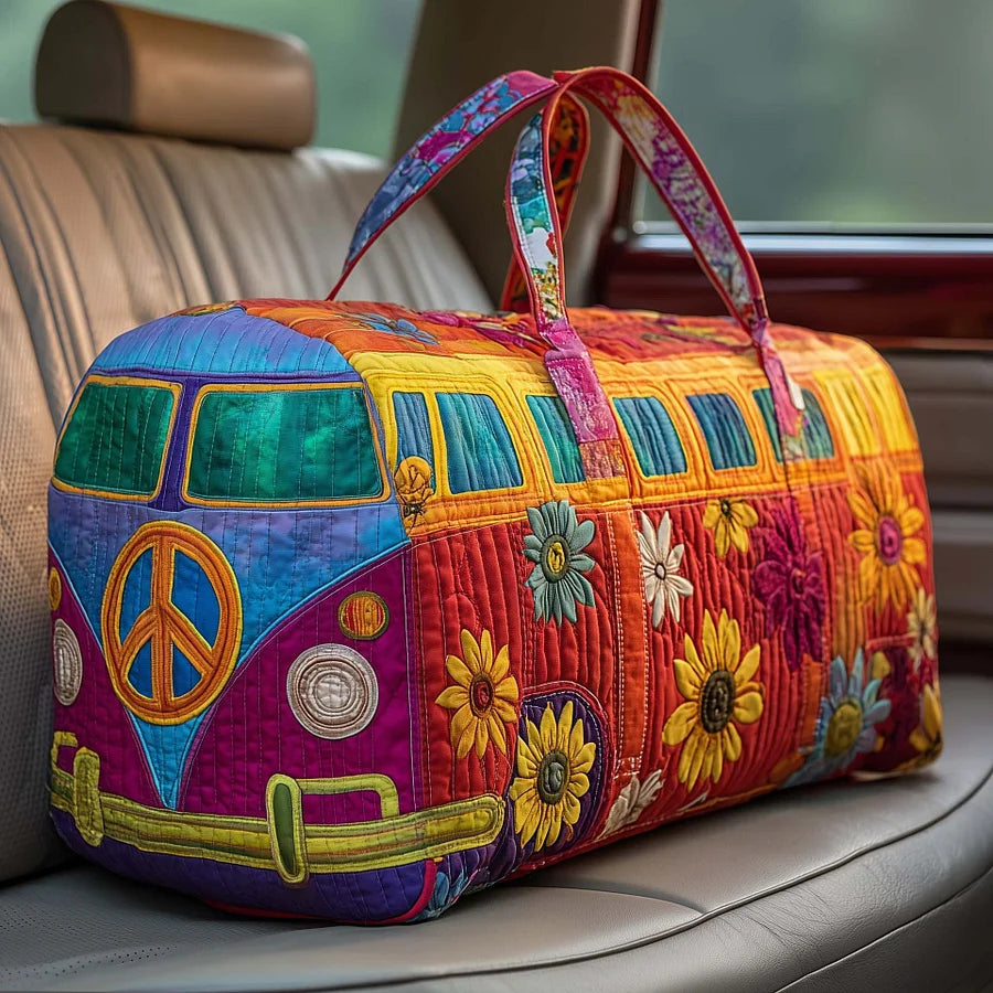 Bolsa de viaje acolchada Hippie Van【(18x9x9) pulgadas】