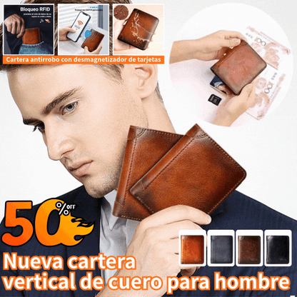 Nueva colección 2026! 👝✨ Nueva cartera antirrobo de cuero genuino para hombre