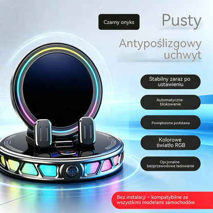 📱Uchwyt samochodowy RGB z automatycznym zaciskiem i ładowaniem bezprzewodowym 15 W