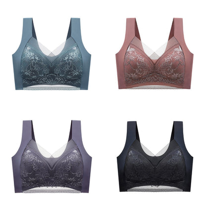 👙✨【Zestaw 4 szt.】Wygodne bezszwowe biustonosze damskie z elegancką koronką
