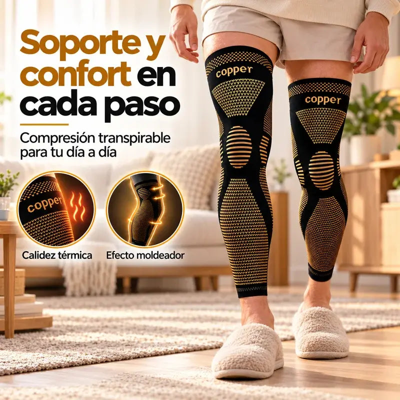 🦵 Rodillera Elástica Larga de Nylon | Ajuste Compresivo, Calidez y Flexibilidad para Deporte y Uso Diario