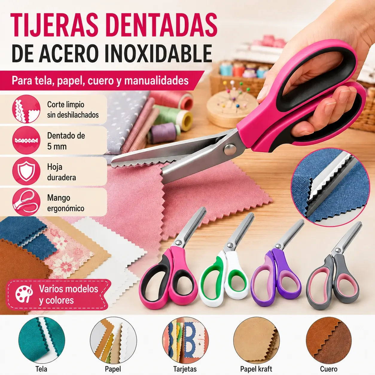 ✂️🧵 Tijeras multifuncionales para manualidades, ¡crea fácilmente encajes decorativos!