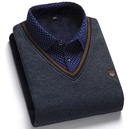 👔 [M-4XL] Nowa męska koszula dzianinowa z aksamitu na jesień/zimę
